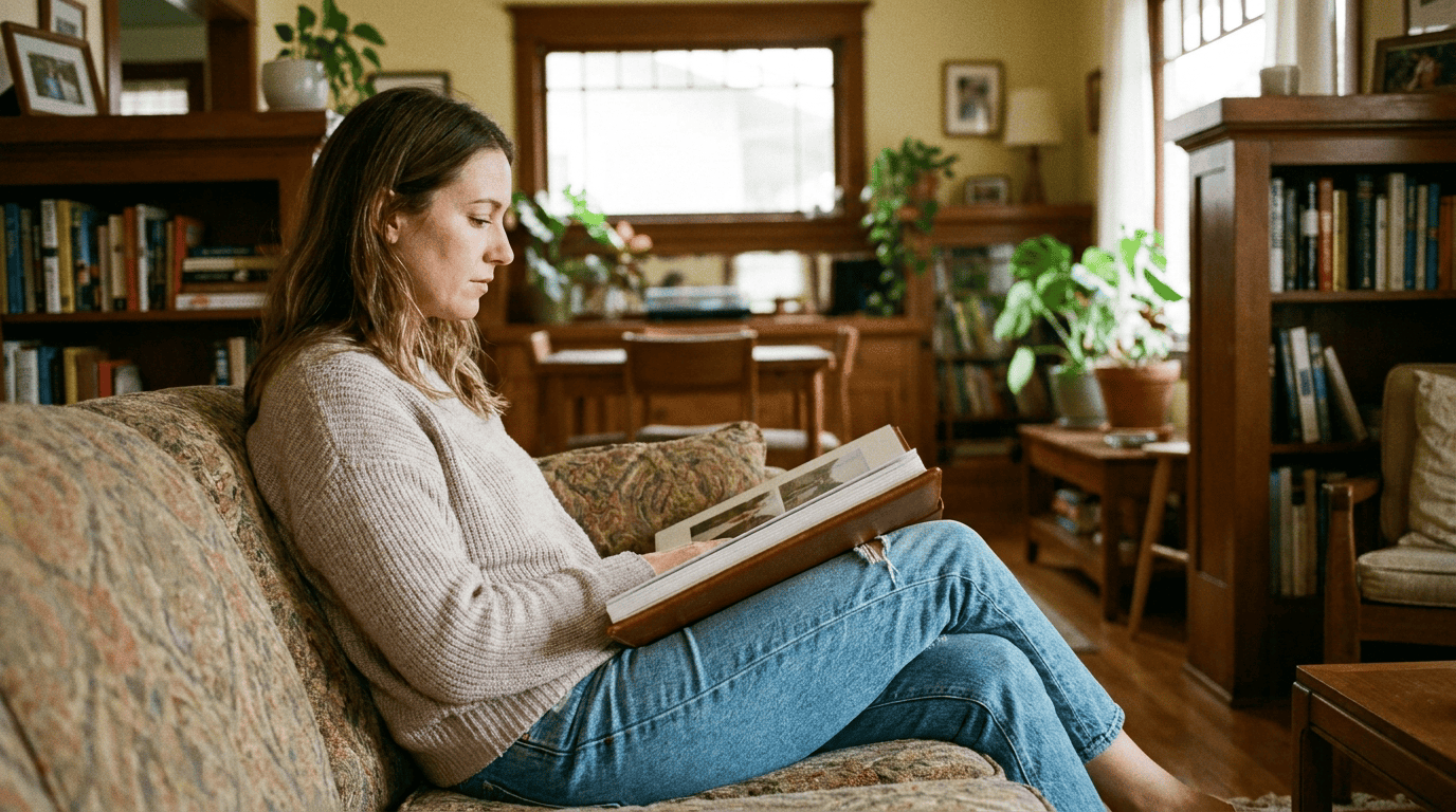 San Diego bride reviewing wedding photographer portfolios before booking