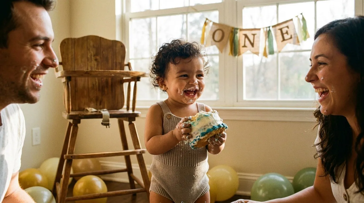 San Diego first birthday photographer, cake smash celebration